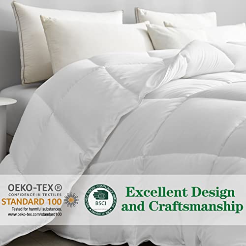 Bamboo Cooling Comforter King Size, White Ultra Soft Breathable Duvet Insert