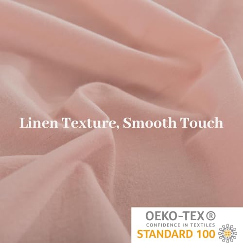 Organic Washed Cotton Duvet Cover Set Queen Size - Pink (No Comforter)