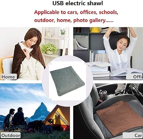 USB Heated Shawl with 3 Heating Settings and Auto Off (Grey)